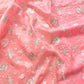 Pink Banarasi Organza Silver Zari Work Floral Design Embroidery Saree