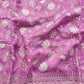 Lavender Banarasi Organza Silver Zari Work Floral Design Embroidery Saree