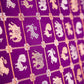 Purple Pure Katan Silk Kadwa Hand Weaved Birds and Animal Checks Design Banarasi Dupatta
