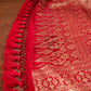 Maroon Mashru Silk Brocade Weaved Banarasi Dupatta