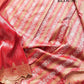 Bright Red Soft Pure Tissue Katan Silk Handloom Scalloped Border Plain Banarasi Saree