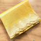 Golden Yellow Soft Pure Tissue Katan Silk Handloom Scalloped Border Plain Banarasi Saree