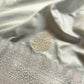 Pastel Greenish Grey Pure Katan Silk Double Tana Silver and Gold Zari Kadwa Handweaved Buta Banarasi Saree