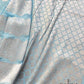 Sky Blue Georgette Silver Zari Weaved Allover Small Buti Banarasi Saree with Brocade Blouse