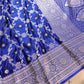 Royal Blue Soft Mashru Silk Jamewar Weaved Jaal Design Banarasi Saree