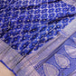 Royal Blue Soft Mashru Silk Jamewar Weaved Jaal Design Banarasi Saree