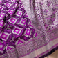 Deep Purple Soft Mashru Silk Jamewar Weaved Banarasi Saree