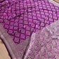 Deep Purple Soft Mashru Silk Jamewar Weaved Banarasi Saree