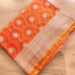 Bright Orange Soft Mashru Silk Jamewar Weaved Floral Jaal Design Banarasi Saree