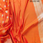 Bright Orange Soft Mashru Silk Jamewar Weaved Floral Jaal Design Banarasi Saree