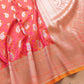 Pink and Orange Double Shaded Soft Mashru Silk Jamewar Weaved Allover Paisley Buti Design Banarasi Saree