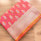 Pink and Orange Double Shaded Soft Mashru Silk Jamewar Weaved Allover Paisley Buti Design Banarasi Saree