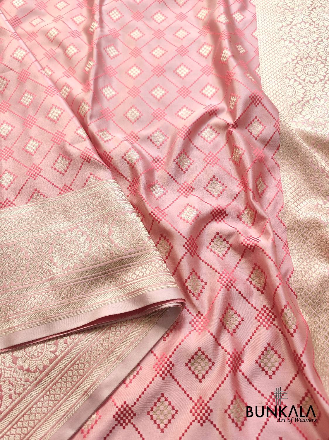 Light Pink Mashru Silk Banarasi Saree