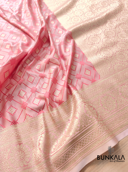 Light Pink Mashru Silk Banarasi Saree