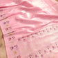 Pink Handloom Pure Tissue Katan Silk Scalloped Meenakari Border Banarasi Saree