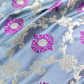 Grey Soft Mashru Silk Jamewar Weaved Floral Jaal Design Pink Meena Banarasi Saree