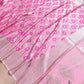 Baby Pink Soft Mashru Silk Jamewar Weaved Floral Jaal Design Pink Meena Banarasi Saree