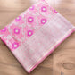 Baby Pink Soft Mashru Silk Jamewar Weaved Floral Jaal Design Pink Meena Banarasi Saree