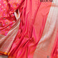 Pink and Orange Dual Shaded Soft Mashru Silk Jamewar Weaved Floral Jaal Design Banarasi Saree