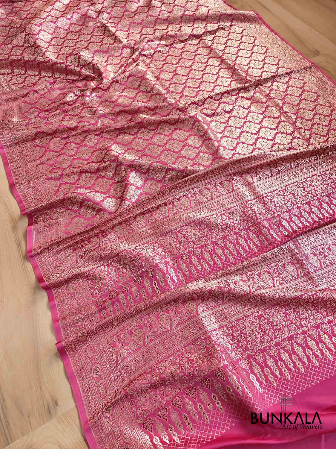 Dark Rani Pink Mashru Silk Banarasi Saree