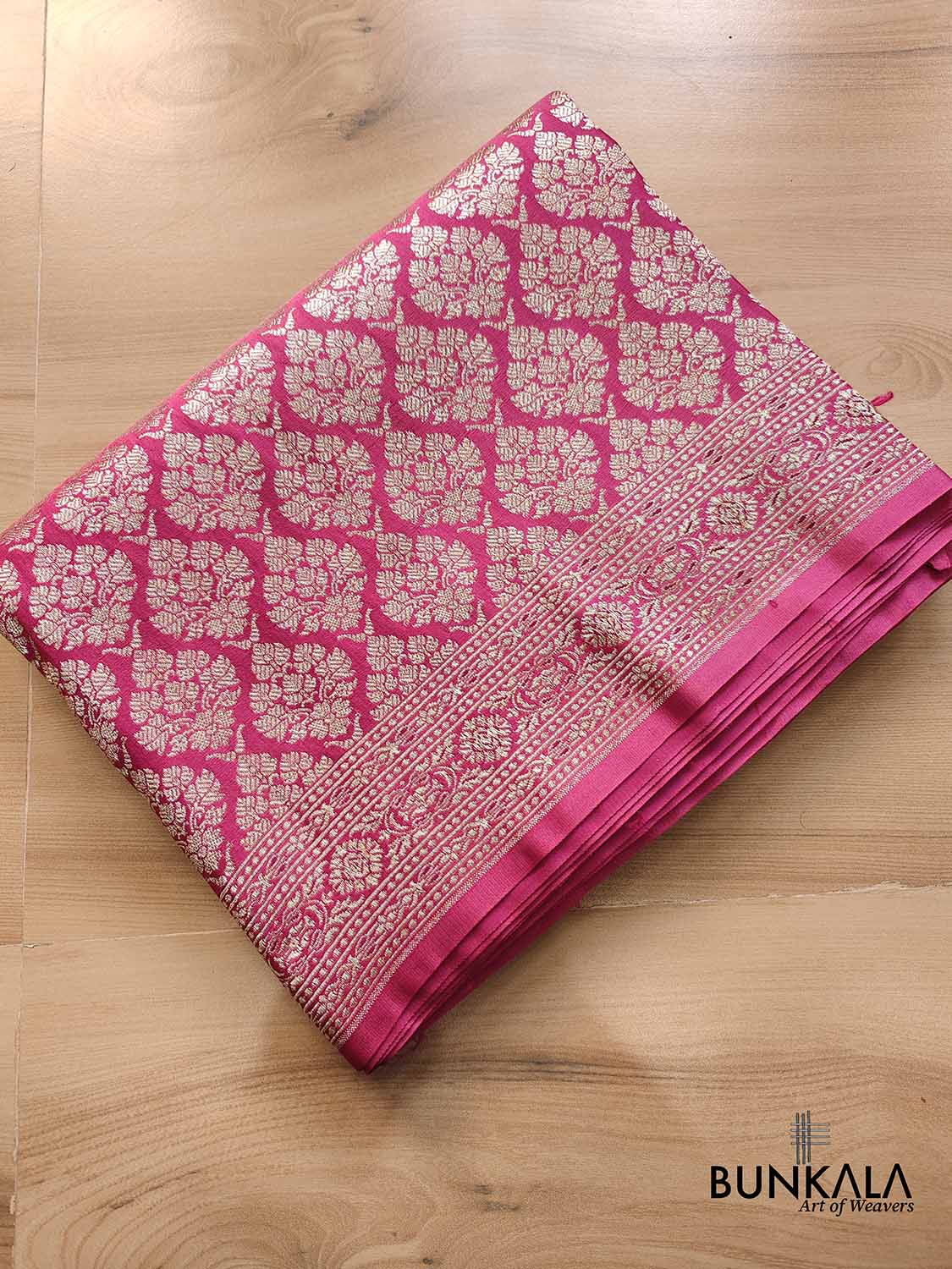 Dark Rani Pink Mashru Silk Banarasi Saree