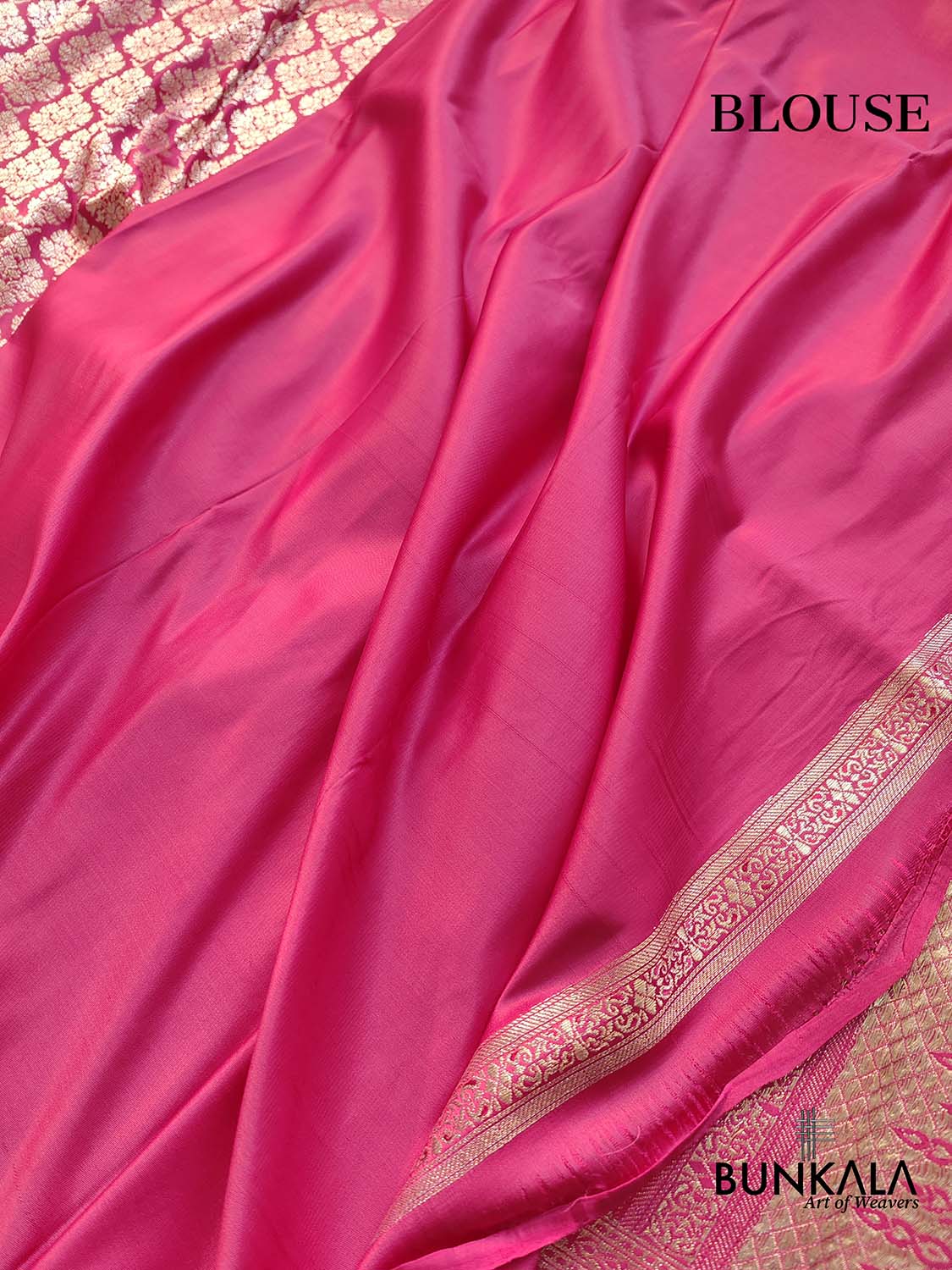 Dark Rani Pink Mashru Silk Banarasi Saree