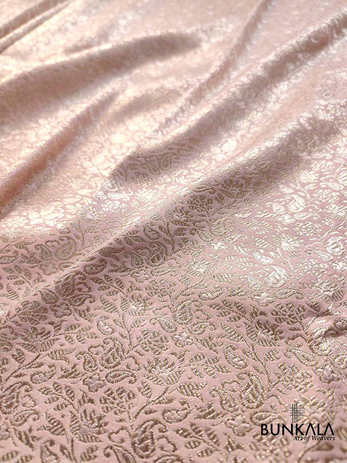 Light Baby Pink Mashru Silk Banarasi Saree