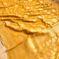 Mustard Yellow Georgette Floral Jaal Design Banarasi Saree