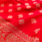 Bright Red Georgette Allover Small Buti Banarasi Saree