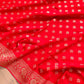 Bright Red Georgette Allover Small Buti Banarasi Saree