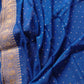 Blue Georgette Floral Jaal Design Banarasi Saree