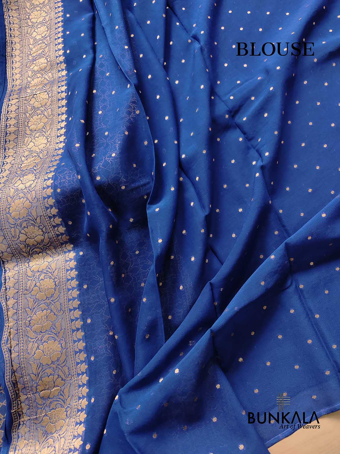 Blue Georgette Floral Jaal Design Banarasi Saree