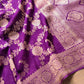 Purple Magenta Georgette Floral Jaal Design Banarasi Saree