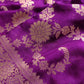 Purple Magenta Georgette Floral Jaal Design Banarasi Saree