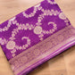 Purple Magenta Georgette Floral Jaal Design Banarasi Saree