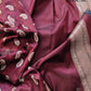 Burgundy Maroon Jamewar Weaved Soft Mashru Silk Floral Jaal Paisley Design Banarasi Saree