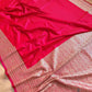 Reddish Pink Two Tone Jamewar Weaved Soft Mashru Silk Geometrical Banarasi Saree