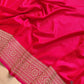 Reddish Pink Two Tone Jamewar Weaved Soft Mashru Silk Geometrical Banarasi Saree