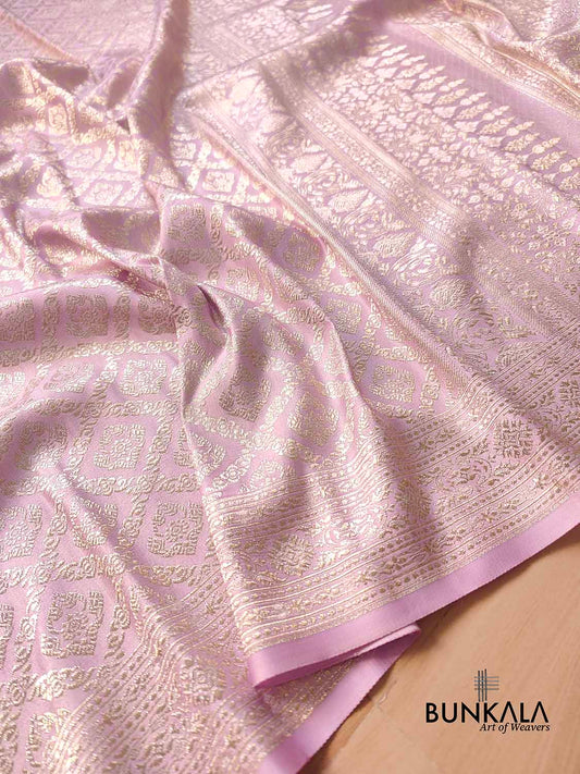 Lilac Lavender Mashru Silk Banarasi Saree