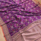 Purple Pure Katan Silk Handloom Kadwa Weaved Meenakari Banarasi Saree