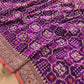 Purple Pure Katan Silk Handloom Kadwa Weaved Meenakari Banarasi Saree