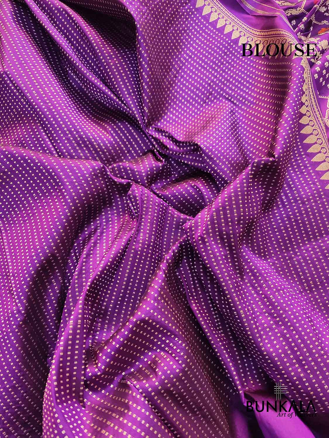 Purple Pure Katan Silk Handloom Kadwa Weaved Meenakari Banarasi Saree