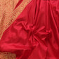 Red Real Zari Exclusive Bridal Wear Shikargha Design Handwoven Pure Katan Silk Banarasi Brocade Saree with Kalga Border