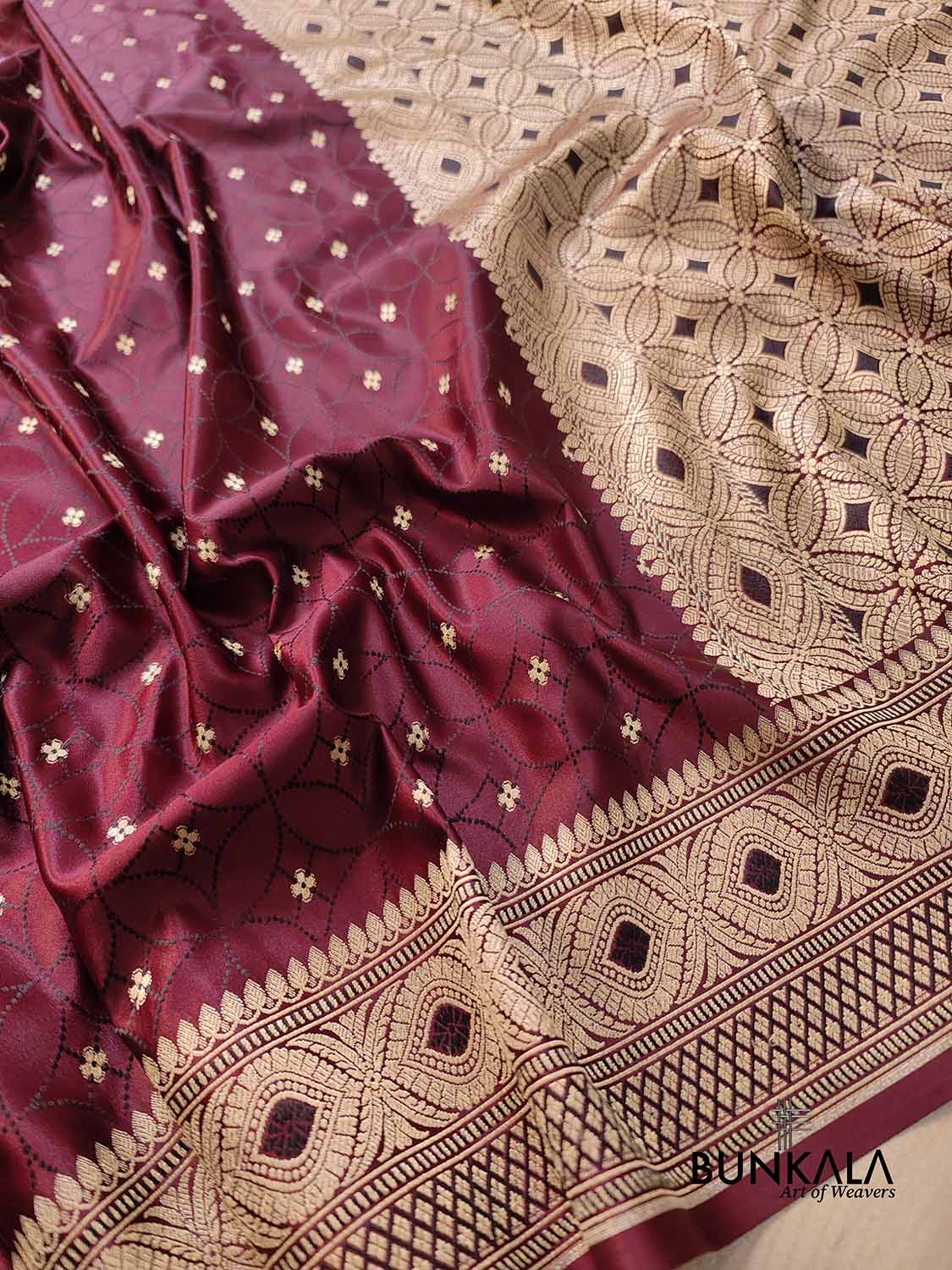 Maroon Colour Art Silk Jacquard Border Saree With Unstitched Running B –  BEST SAREE