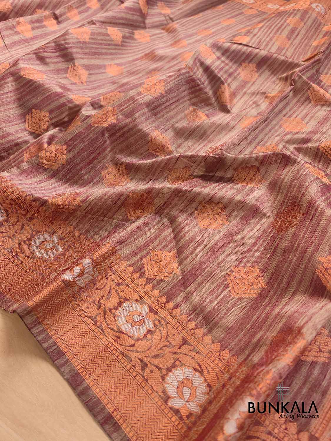 Purple Silk Banarasi Saree