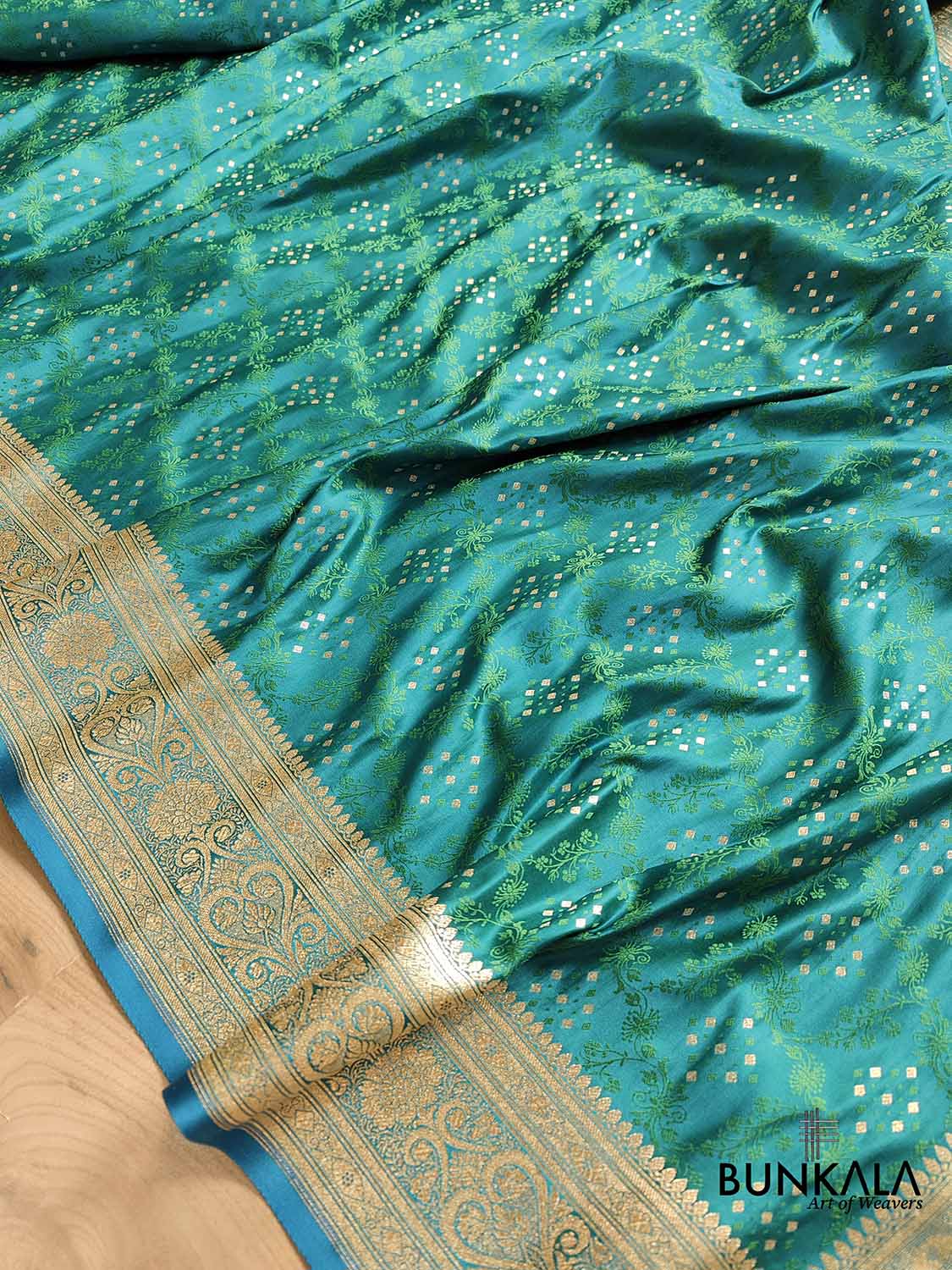 Sky Blue and Lite Brown color Banarasi sarees with all over design saree  -BANS0002127