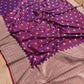 Purple Two Tone Mashru Silk Jamewar Weaved Banarasi Saree