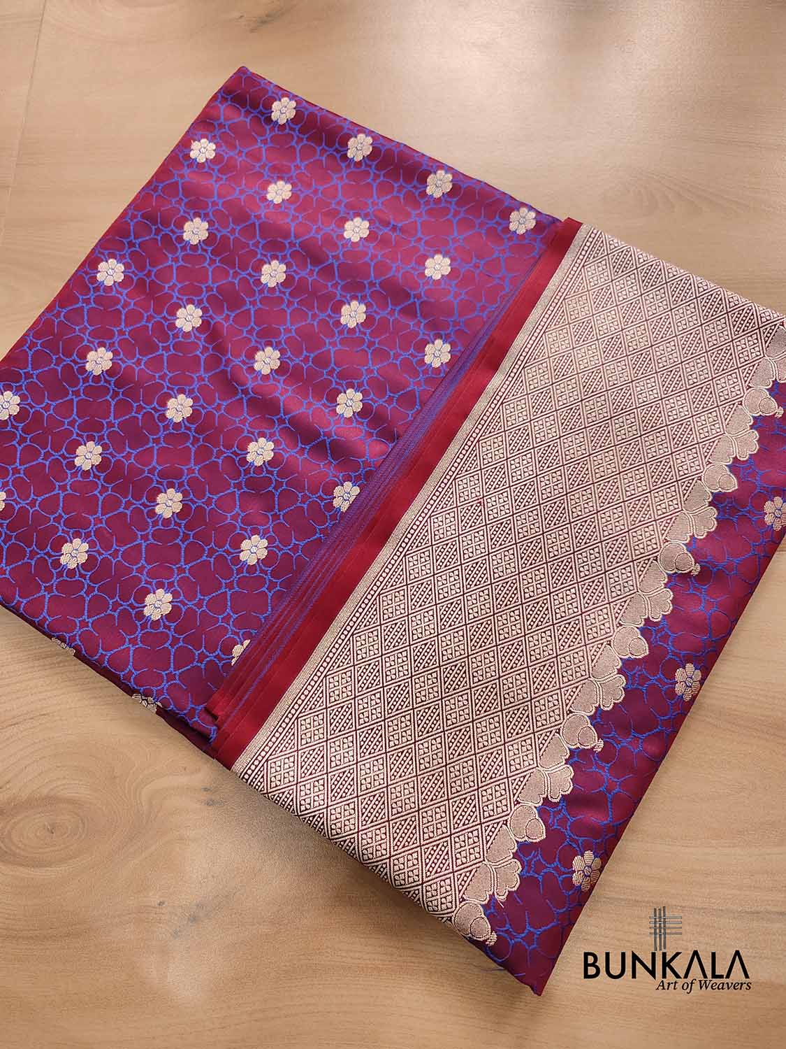Purple Two Tone Mashru Silk Jamewar Weaved Banarasi Saree