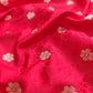 Bright Red Mashru Silk Jamewar Weaved Banarasi Saree