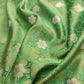 Green Two Tone Mashru Silk Jamewar Weaved Banarasi Saree